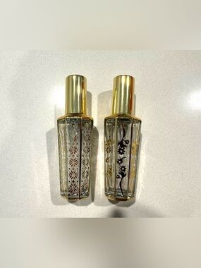 Glass Spray Bottles with Gold Caps set of 2